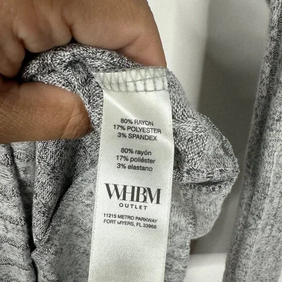 NWT White House Black Market Sweater XL Cowl Neck Banded Tunic Gray Cozy WHBM37